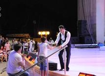 Azerbaijani famous singer and composer EMIN’s annual concert takes place in Green Theater in Baku. Azerbaijan, July 11, 2013 