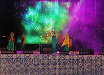 A concert and fireworks on the anniversary of Heydar Aliyev's coming to power in Azerbaijan. Baku, Azerbaijan, July 14, 2013