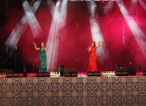 A concert and fireworks on the anniversary of Heydar Aliyev's coming to power in Azerbaijan. Baku, Azerbaijan, July 14, 2013