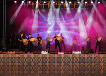 A concert and fireworks on the anniversary of Heydar Aliyev's coming to power in Azerbaijan. Baku, Azerbaijan, July 14, 2013