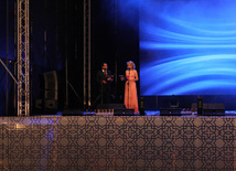 A concert and fireworks on the anniversary of Heydar Aliyev's coming to power in Azerbaijan. Baku, Azerbaijan, July 14, 2013