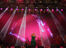 A concert and fireworks on the anniversary of Heydar Aliyev's coming to power in Azerbaijan. Baku, Azerbaijan, July 14, 2013