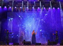 A concert and fireworks on the anniversary of Heydar Aliyev's coming to power in Azerbaijan. Baku, Azerbaijan, July 14, 2013