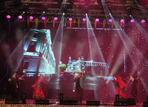 A concert and fireworks on the anniversary of Heydar Aliyev's coming to power in Azerbaijan. Baku, Azerbaijan, July 14, 2013