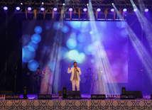 A concert and fireworks on the anniversary of Heydar Aliyev's coming to power in Azerbaijan. Baku, Azerbaijan, July 14, 2013