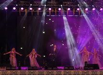 A concert and fireworks on the anniversary of Heydar Aliyev's coming to power in Azerbaijan. Baku, Azerbaijan, July 14, 2013