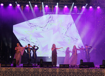 A concert and fireworks on the anniversary of Heydar Aliyev's coming to power in Azerbaijan. Baku, Azerbaijan, July 14, 2013