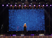 A concert and fireworks on the anniversary of Heydar Aliyev's coming to power in Azerbaijan. Baku, Azerbaijan, July 14, 2013