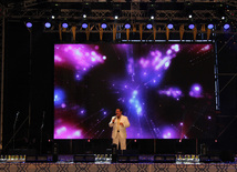 A concert and fireworks on the anniversary of Heydar Aliyev's coming to power in Azerbaijan. Baku, Azerbaijan, July 14, 2013