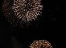 A concert and fireworks on the anniversary of Heydar Aliyev's coming to power in Azerbaijan. Baku, Azerbaijan, July 14, 2013