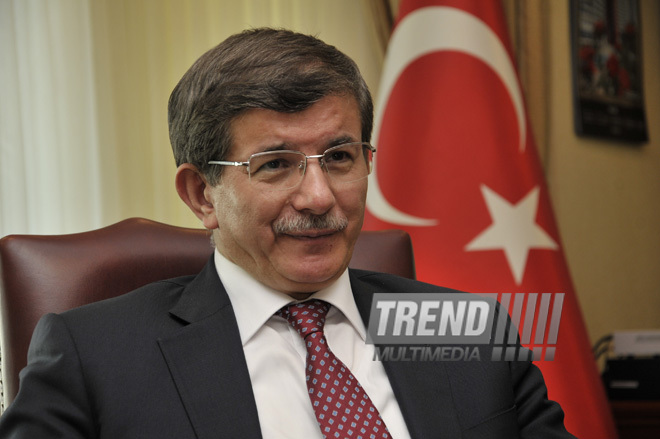 Turkish Foreign Minister Ahmet Davutoglu. Baku, Azerbaijan, July 17, 2013