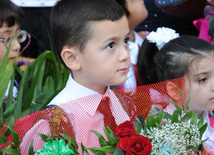 Joy of first graders. Baku, Azerbaijan, Sept.16, 2013