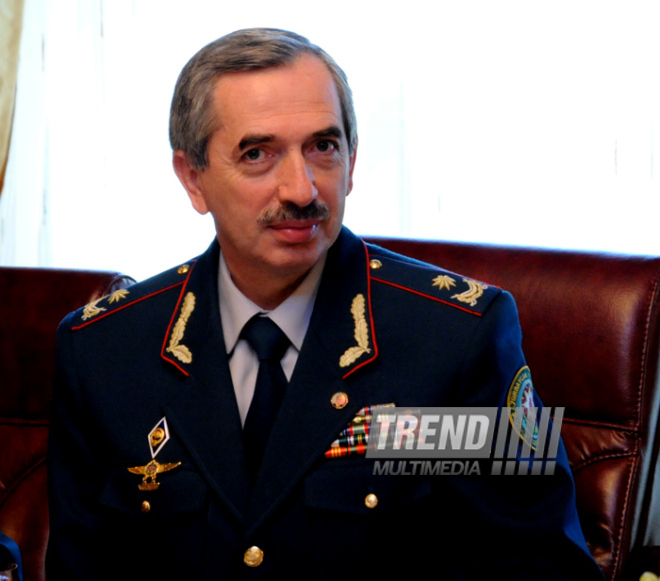 The meeting of the Chairman of the Caucasian Muslims Office Sheikh ul-Islam Allahshukur Pashazade with the delegation from Iranian Border Guard. Baku, Azerbaijan, Sep.17, 2013