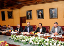 The meeting of the Chairman of the Caucasian Muslims Office Sheikh ul-Islam Allahshukur Pashazade with the delegation from Iranian Border Guard. Baku, Azerbaijan, Sep.17, 2013