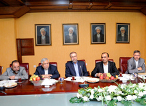 The meeting of the Chairman of the Caucasian Muslims Office Sheikh ul-Islam Allahshukur Pashazade with the delegation from Iranian Border Guard. Baku, Azerbaijan, Sep.17, 2013