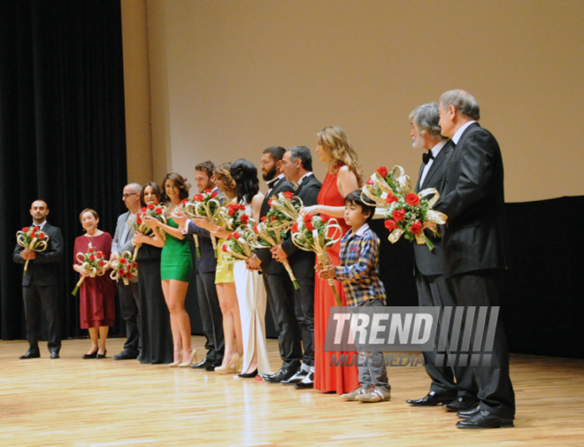 A premiere of the film "Mahmud and Maryam" based on the novel by popular Azerbaijani writer Elchin Efendiyev. Baku, Azerbaijan, Sep.26, 2013