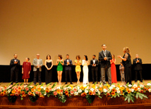 A premiere of the film "Mahmud and Maryam" based on the novel by popular Azerbaijani writer Elchin Efendiyev. Baku, Azerbaijan, Sep.26, 2013