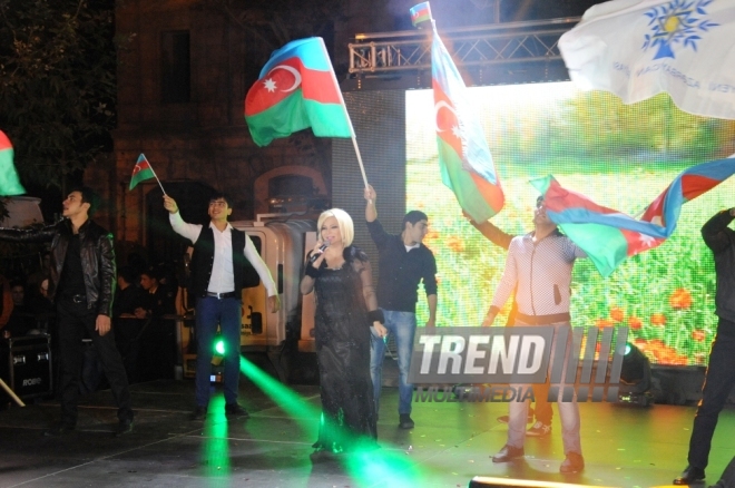 Azerbaijan’s ruling party marks Ilham Aliyev’s victory in presidential election. Baku, Azerbaijan, Oct.09, 2013