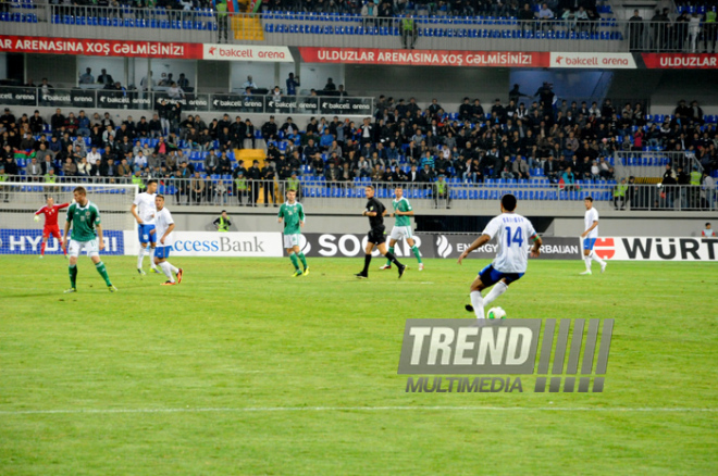 Match between  national teams of Azerbaijan and Northern Ireland within qualifying matches for 2014 World Cup. Baku, Azerbaijan, Oct.11, 2013 