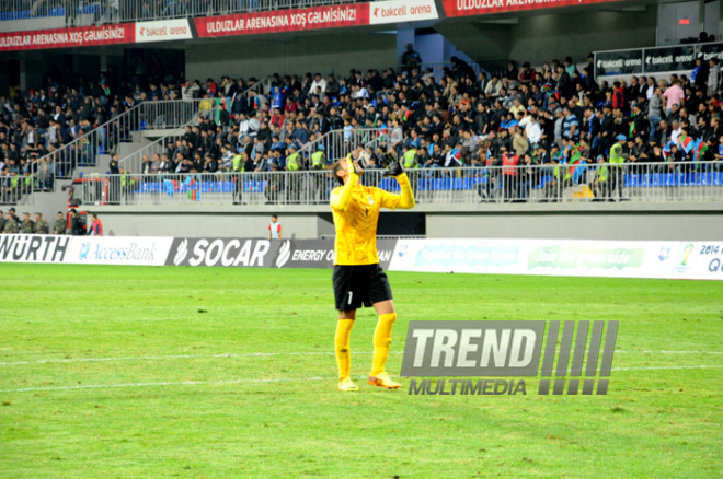 Futbol üzrə "DÇ-2014"ün seçmə mərhələsi çərçivəsində Azərbaycan-Şimali İrlandiya qarşılaşması. Bakı, Azərbaycan, 11 oktyabr 2013