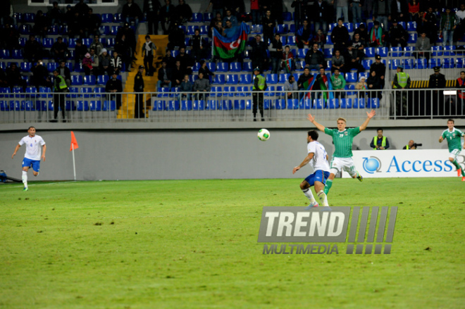 Futbol üzrə "DÇ-2014"ün seçmə mərhələsi çərçivəsində Azərbaycan-Şimali İrlandiya qarşılaşması. Bakı, Azərbaycan, 11 oktyabr 2013