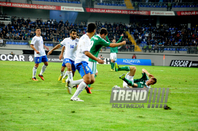 Futbol üzrə "DÇ-2014"ün seçmə mərhələsi çərçivəsində Azərbaycan-Şimali İrlandiya qarşılaşması. Bakı, Azərbaycan, 11 oktyabr 2013