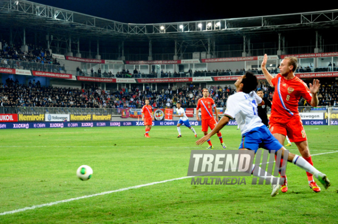 Futbol üzrə "DÇ-2014"ün seçmə mərhələsi çərçivəsində Azərbaycan-Rusiya qarşılaşması. Bakı, Azərbaycan, 15 oktyabr 2013