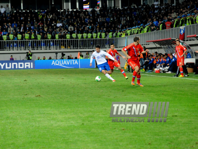 Futbol üzrə "DÇ-2014"ün seçmə mərhələsi çərçivəsində Azərbaycan-Rusiya qarşılaşması. Bakı, Azərbaycan, 15 oktyabr 2013