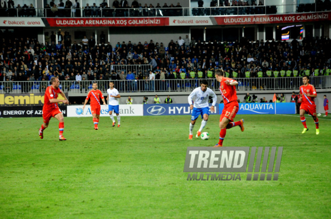 Futbol üzrə "DÇ-2014"ün seçmə mərhələsi çərçivəsində Azərbaycan-Rusiya qarşılaşması. Bakı, Azərbaycan, 15 oktyabr 2013