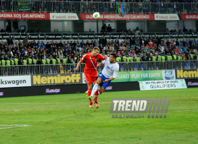 Futbol üzrə "DÇ-2014"ün seçmə mərhələsi çərçivəsində Azərbaycan-Rusiya qarşılaşması. Bakı, Azərbaycan, 15 oktyabr 2013