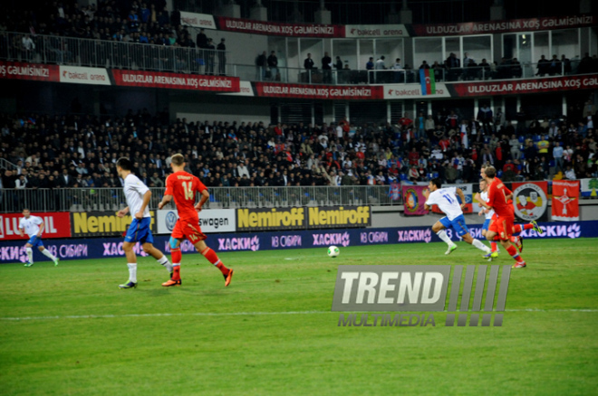 Futbol üzrə "DÇ-2014"ün seçmə mərhələsi çərçivəsində Azərbaycan-Rusiya qarşılaşması. Bakı, Azərbaycan, 15 oktyabr 2013