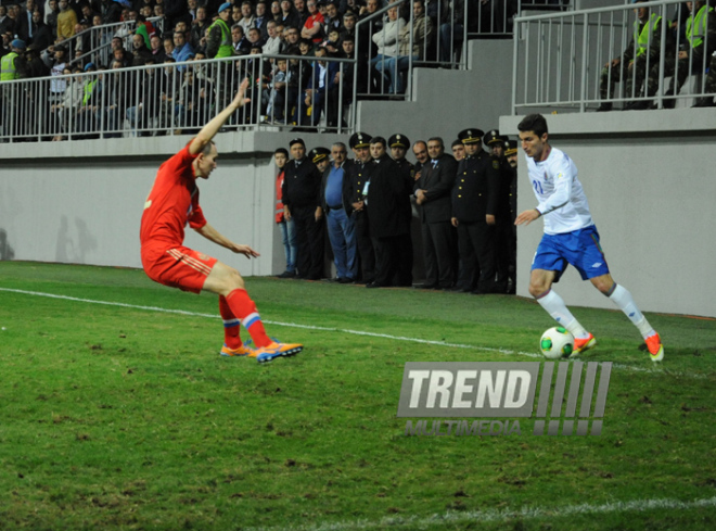 Futbol üzrə "DÇ-2014"ün seçmə mərhələsi çərçivəsində Azərbaycan-Rusiya qarşılaşması. Bakı, Azərbaycan, 15 oktyabr 2013