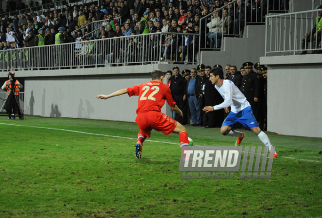 Futbol üzrə "DÇ-2014"ün seçmə mərhələsi çərçivəsində Azərbaycan-Rusiya qarşılaşması. Bakı, Azərbaycan, 15 oktyabr 2013