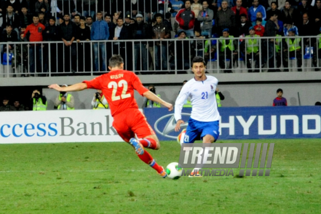 Futbol üzrə "DÇ-2014"ün seçmə mərhələsi çərçivəsində Azərbaycan-Rusiya qarşılaşması. Bakı, Azərbaycan, 15 oktyabr 2013