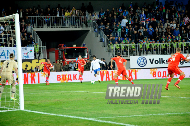 Futbol üzrə "DÇ-2014"ün seçmə mərhələsi çərçivəsində Azərbaycan-Rusiya qarşılaşması. Bakı, Azərbaycan, 15 oktyabr 2013