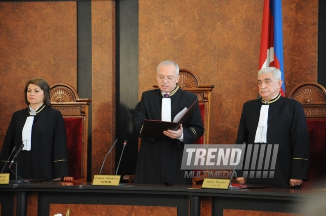 The Plenum of the Azerbaijani Constitutional Court started to approve the Central Election Commission's final protocol on the results of the Azerbaijani presidential election held on October 9. Baku, Azerbaijan, Oct.19, 2013