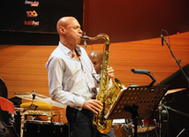 Performance of saxophonist Joshua Redman. Baku, Azerbaijan, Oct.23, 2013