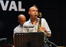 Performance of saxophonist Joshua Redman. Baku, Azerbaijan, Oct.23, 2013