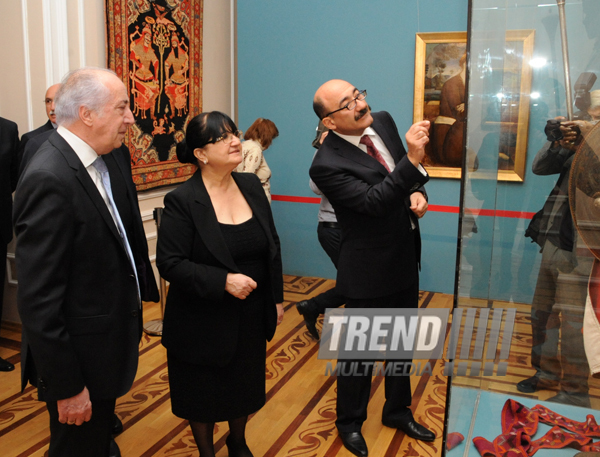 Opening of  exhibition "Azerbaijani art throughout thousands of years" and presentation of "Azerbaijani folk art" book. Baku, Azerbaijan, Oct.25, 2013 