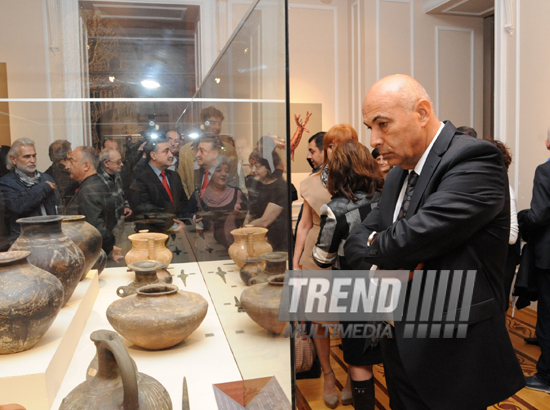 Opening of  exhibition "Azerbaijani art throughout thousands of years" and presentation of "Azerbaijani folk art" book. Baku, Azerbaijan, Oct.25, 2013 