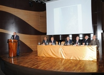 Head of the Department of Public and Political Issues of Azerbaijani President's Administration, Ali Hasanov at the presentation of the book entitled "Occupation of Azerbaijan by Armenia. Analytical Chronicle". Baku, Azerbaijan, Nov.18, 2013