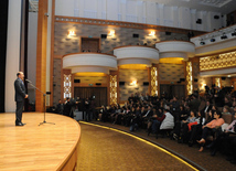 Minister of Culture and Tourism of Azerbaijan Abulfas Garayev spoke at the opening of the festival. Baku, Azerbaijan, Nov.20, 2013