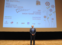 Minister of Culture and Tourism of Azerbaijan Abulfas Garayev spoke at the opening of the festival. Baku, Azerbaijan, Nov.20, 2013