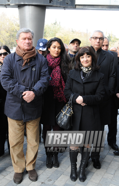 Opening of filmmaker, People's Artist Rasim Ojagov’s bas-relief. Baku, Azerbaijan, Nov.22, 2013