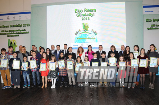 Winners and finalists of "Eco Picture Diary 2013" international contest national round awarded at Heydar Aliyev Center.Baku, Azerbaijan, Dec.10, 2013