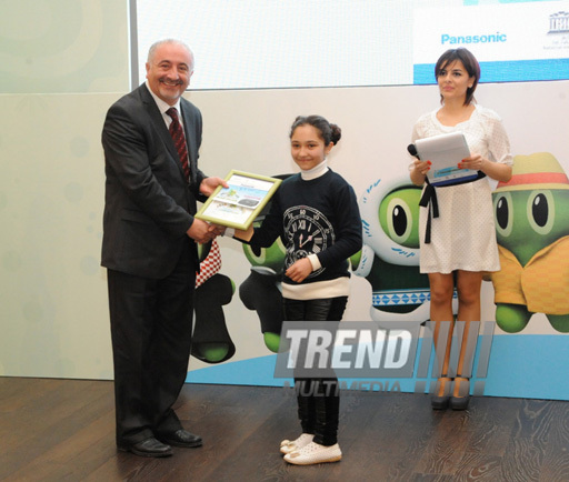 Winners and finalists of "Eco Picture Diary 2013" international contest national round awarded at Heydar Aliyev Center.Baku, Azerbaijan, Dec.10, 2013