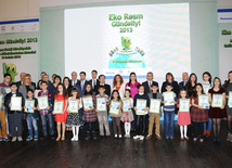 Winners and finalists of "Eco Picture Diary 2013" international contest national round awarded at Heydar Aliyev Center.Baku, Azerbaijan, Dec.10, 2013