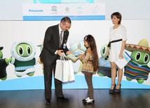 Winners and finalists of "Eco Picture Diary 2013" international contest national round awarded at Heydar Aliyev Center.Baku, Azerbaijan, Dec.10, 2013