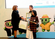 Winners and finalists of "Eco Picture Diary 2013" international contest national round awarded at Heydar Aliyev Center.Baku, Azerbaijan, Dec.10, 2013