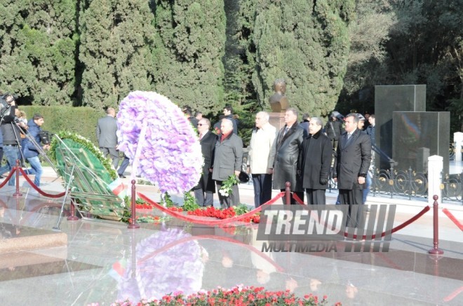 New Azerbaijan Party held a commemoration ceremony on 10th anniversary of the passing of Azerbaijani national leader Heydar Aliyev. Baku, Azerbaijan, Dec.11, 2013